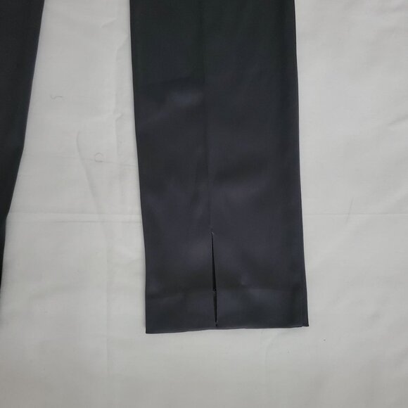 Express Design Studio Black Satin Tailored Seamed Back Slit Slim Pants Women's 8 - Picture 8 of 12